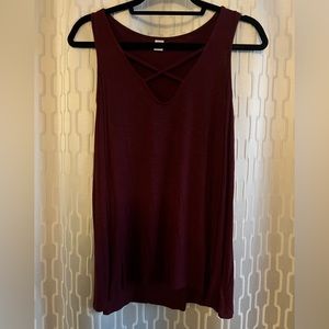 Old Navy Crisscross Burgundy Tank